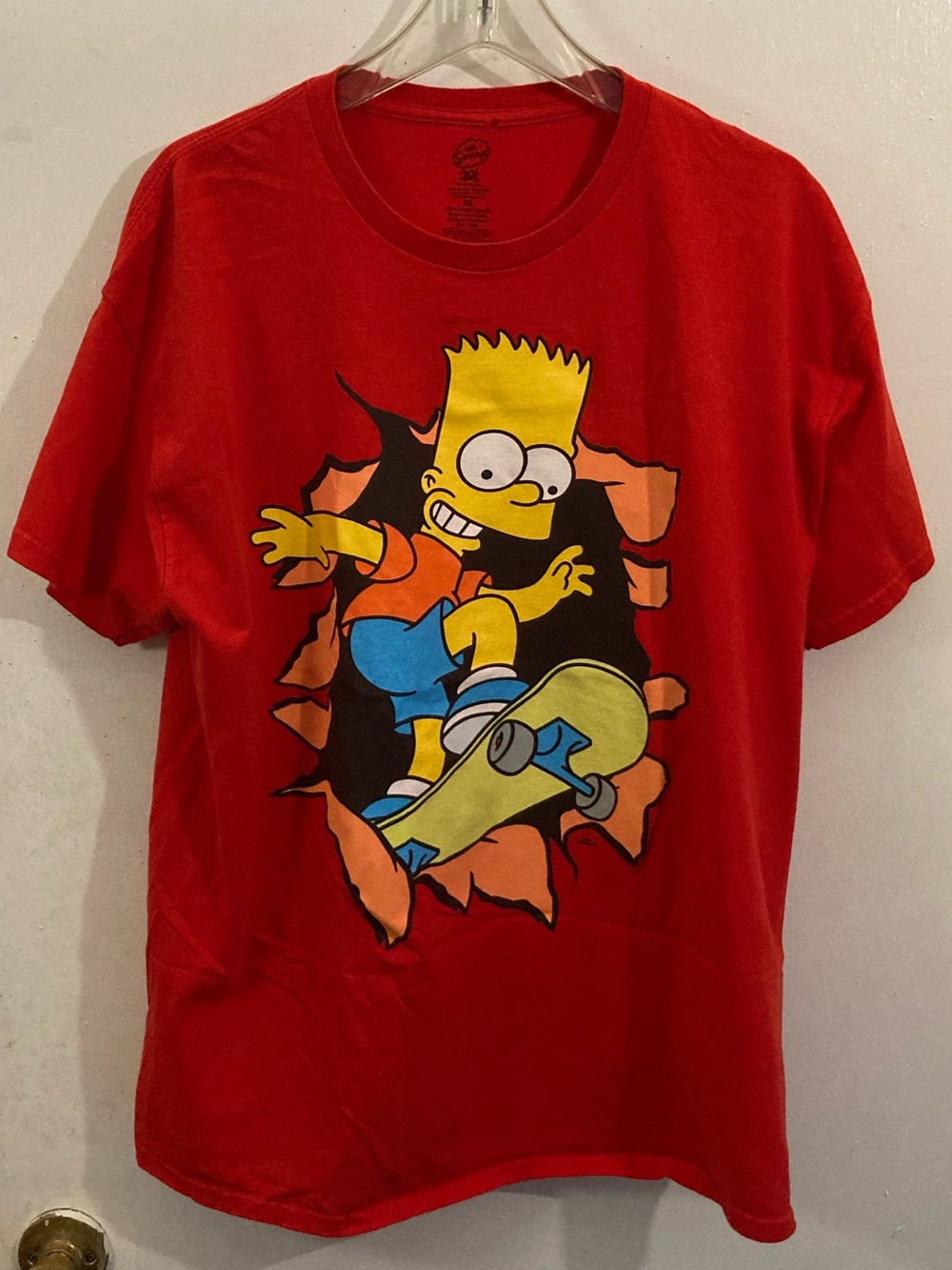 Vintage Red Bart Simpson Skateboard Graphic Tee